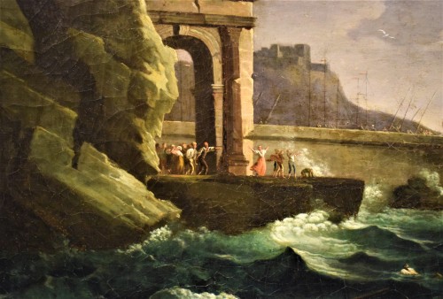 XVIIIe siècle - Naufrage dans le port - Atelier de Claude-Joseph Vernet (1714 - 1789)